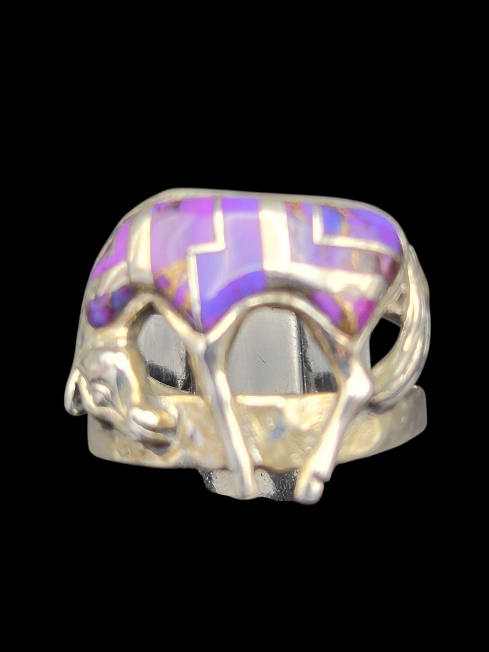 Sterling Silver Purple Mohave Turquoise Horse Ring